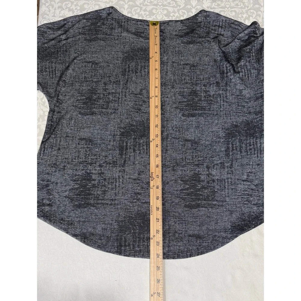 INC International Concepts Knit Top Womens Large Silver Metallic Shimmer Gothic